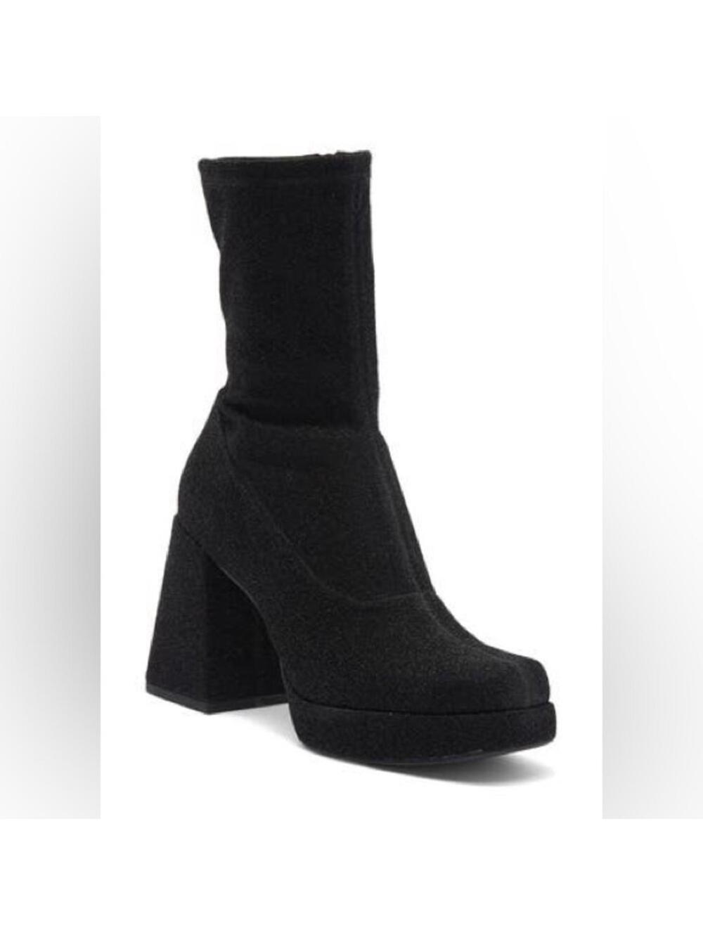 ABOUND Steffie Platform Bootie In Black Glitter 7.5